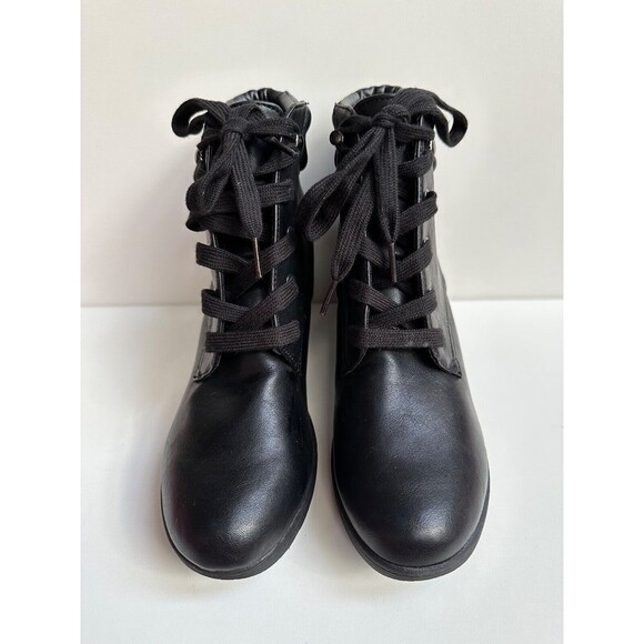 Bongo Willow woman size 10 M black lace up wedge booties casual ankle boots. - Picture 2 of 11
